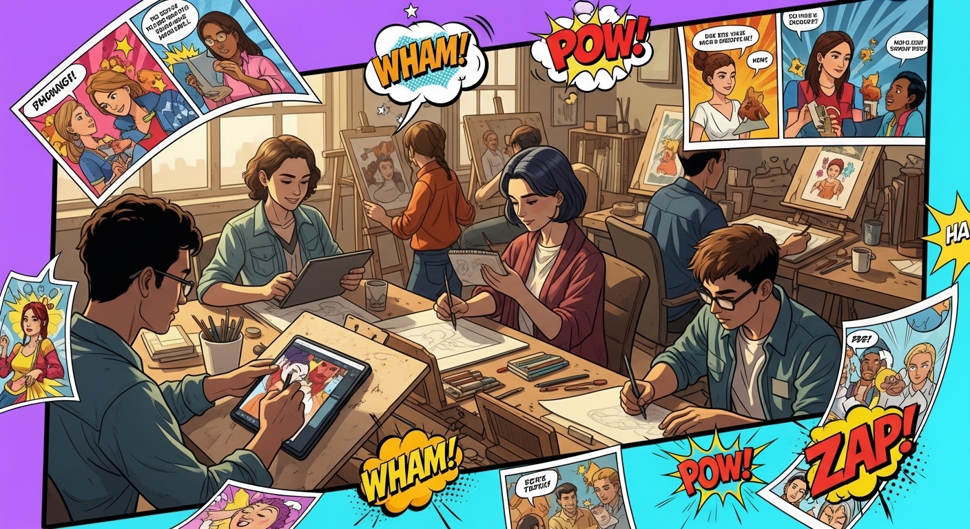 W.I.P. Programme creative studio with comic artists