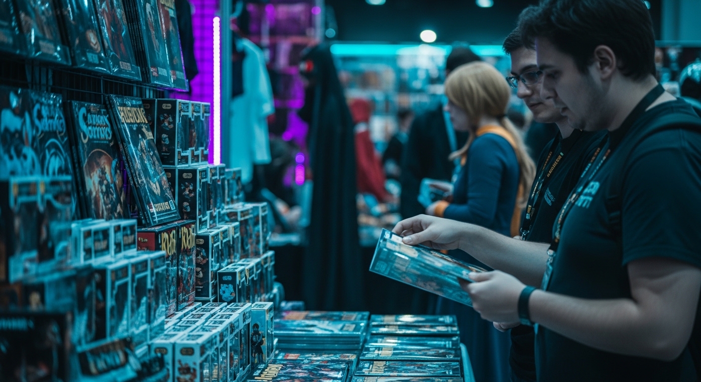 Singapore Comic Con exhibition hall with vibrant vendor booths and attendees
